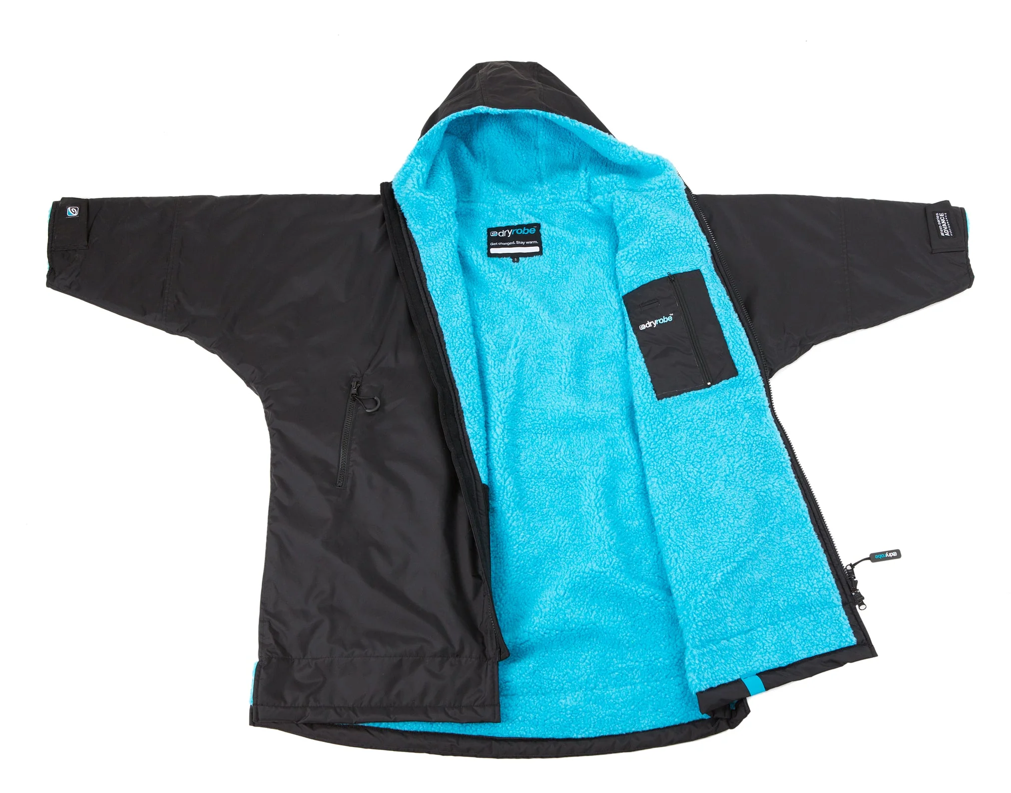 Dryrobe Advance Kids Long Sleeve BLACK BLUE - RECYCLED - Image 2