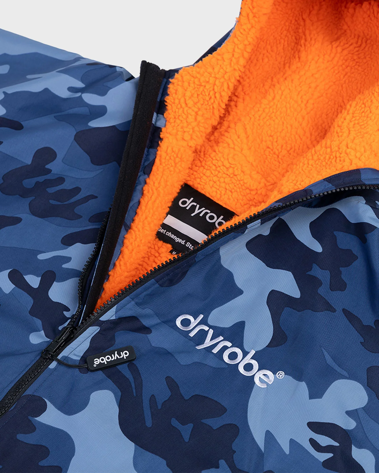 Dryrobe Advance Kids Long Sleeve Blue Camo / Orange - Image 3