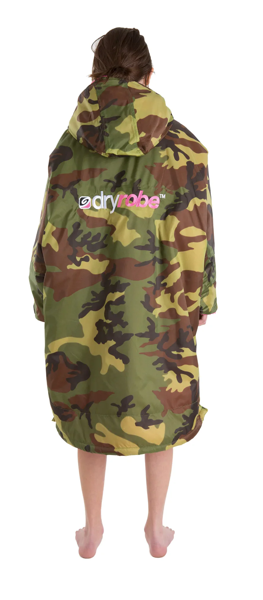 Dryrobe Advance Kids Long Sleeve Camouflage Pink  - RECYCLED - Image 2