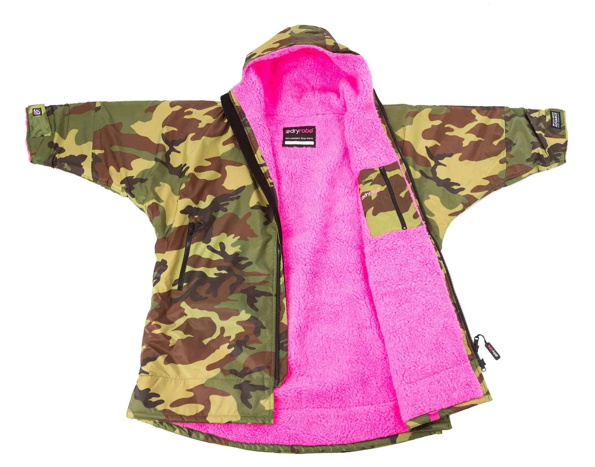 Dryrobe Advance Kids Long Sleeve Camouflage Pink  - RECYCLED - Image 4