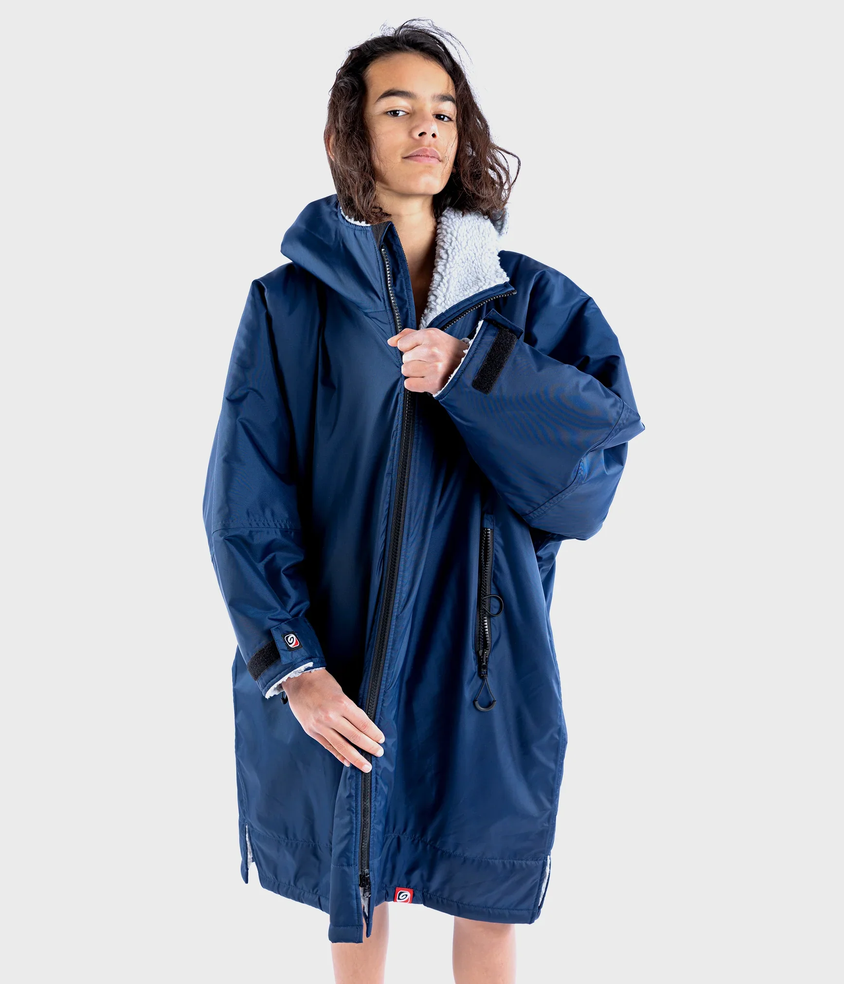 Dryrobe Advance Kids Long Sleeve NAVY GREY   - RECYCLED - Image 2