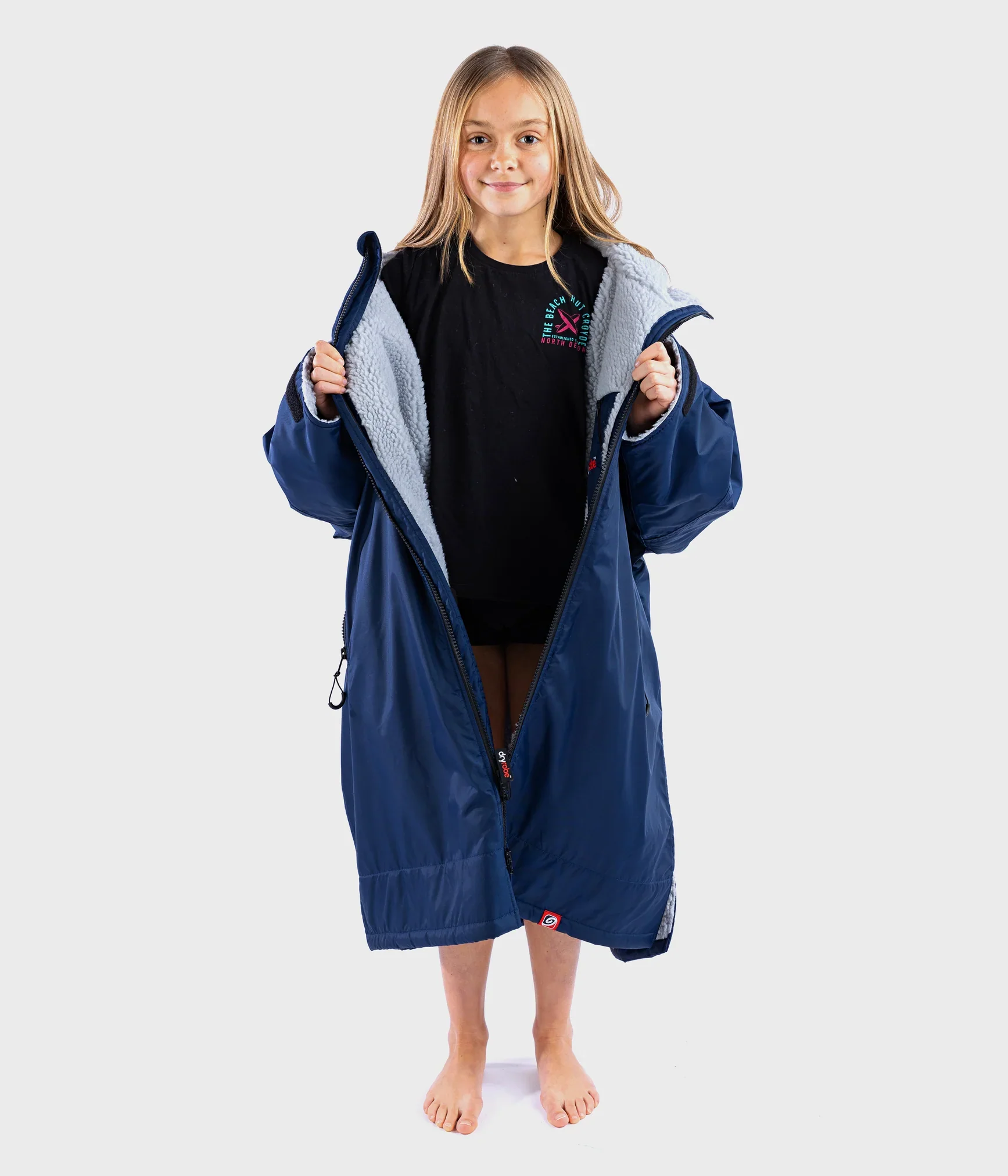 Dryrobe Advance Kids Long Sleeve NAVY GREY   - RECYCLED - Image 3