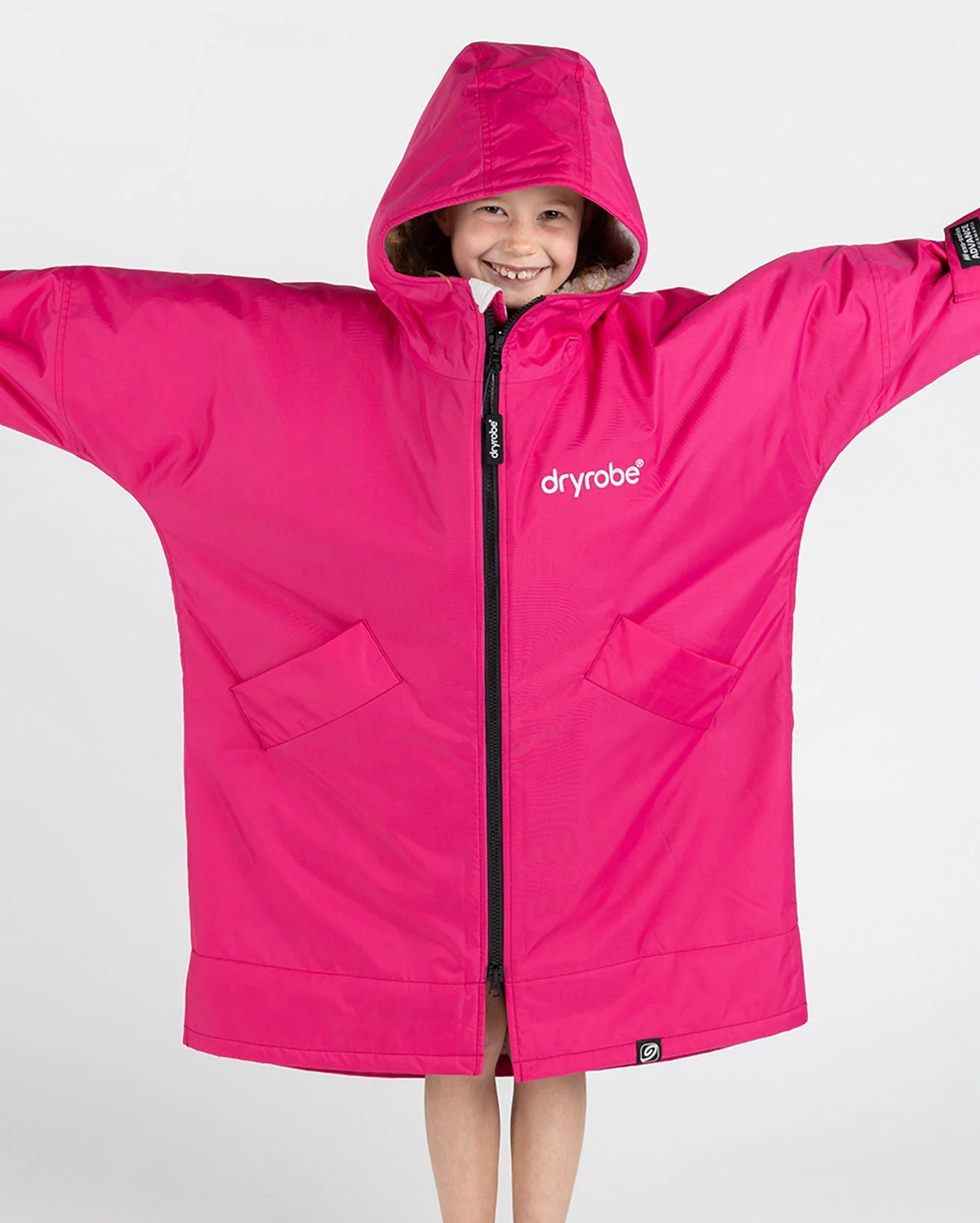 Dryrobe Advance Kids Long Sleeve Pink / Grey - Image 2
