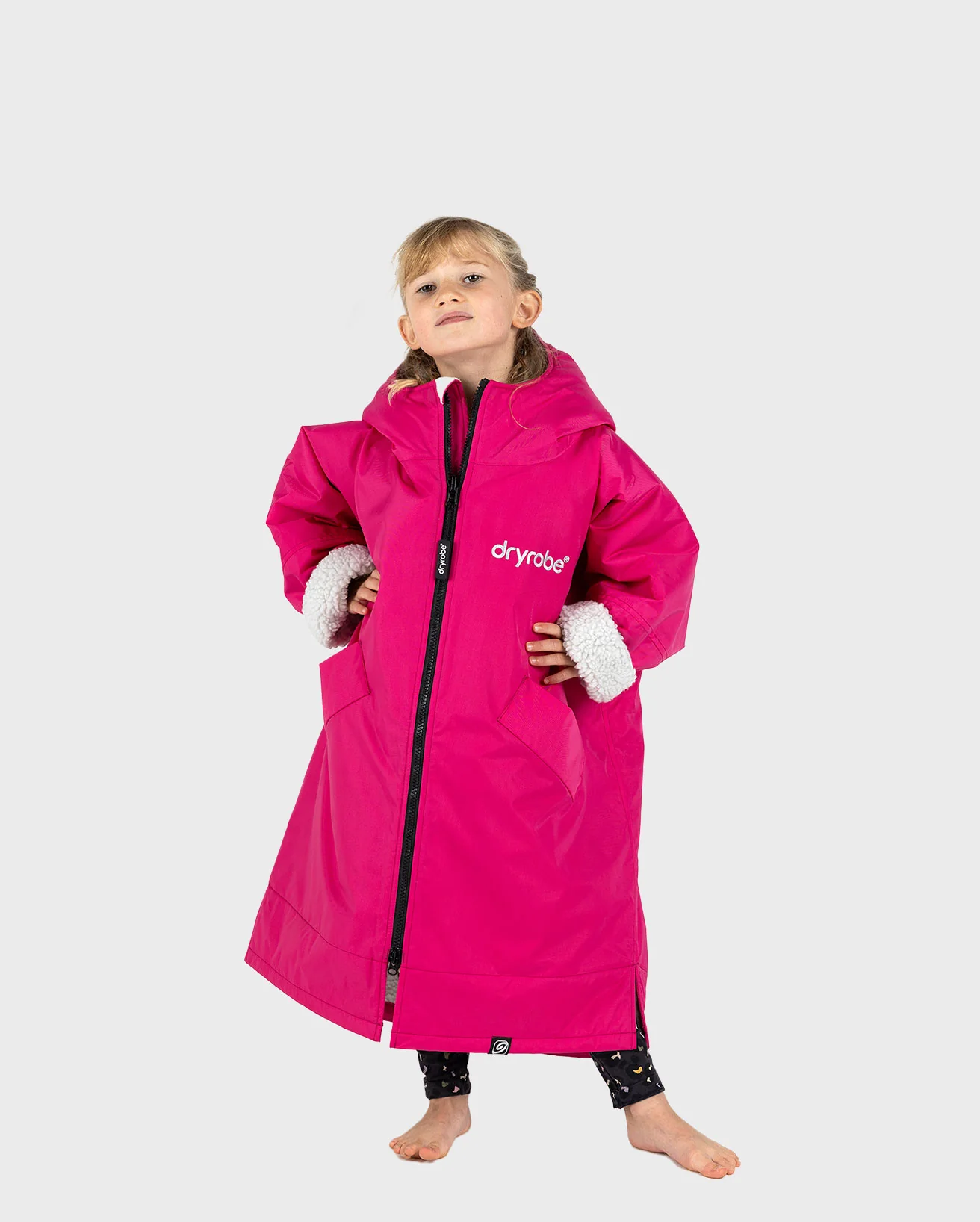 Dryrobe Advance Kids Long Sleeve Pink / Grey - Image 4