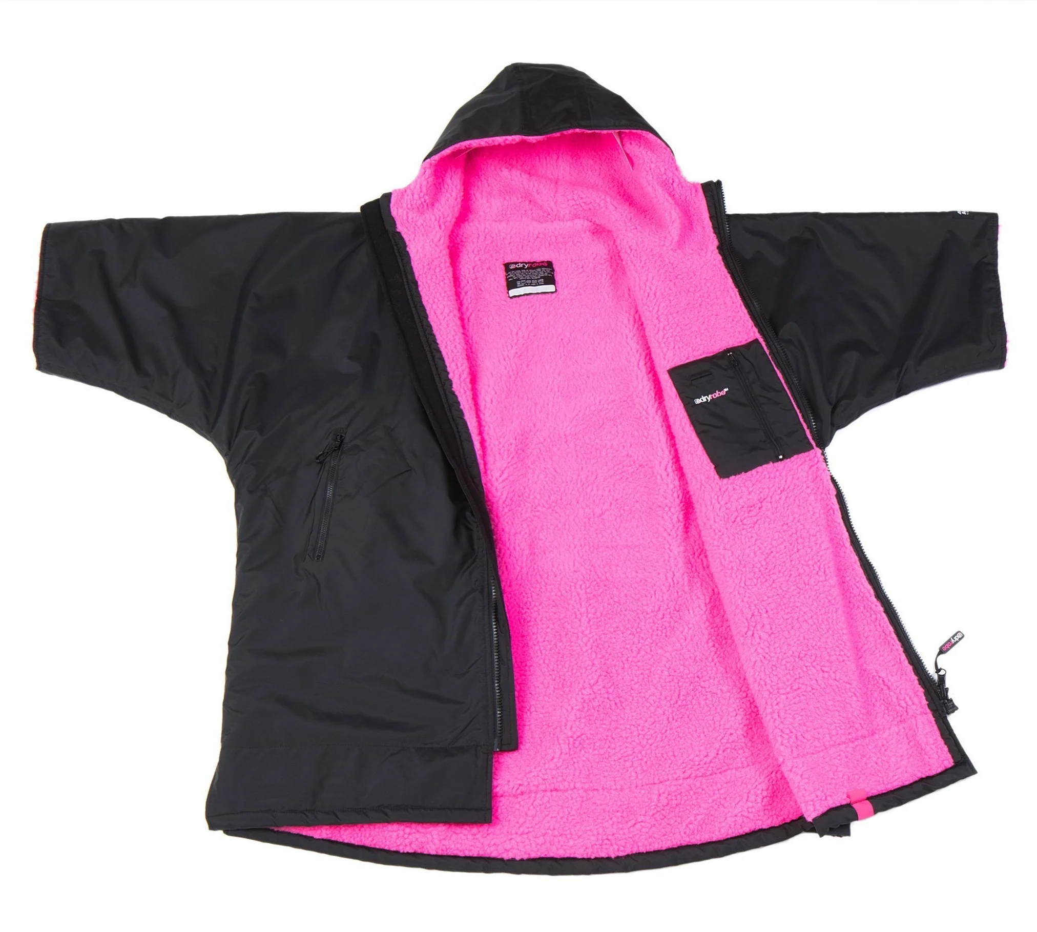 Dryrobe Advance Kids Short Sleeve BLACK PINK - Image 3