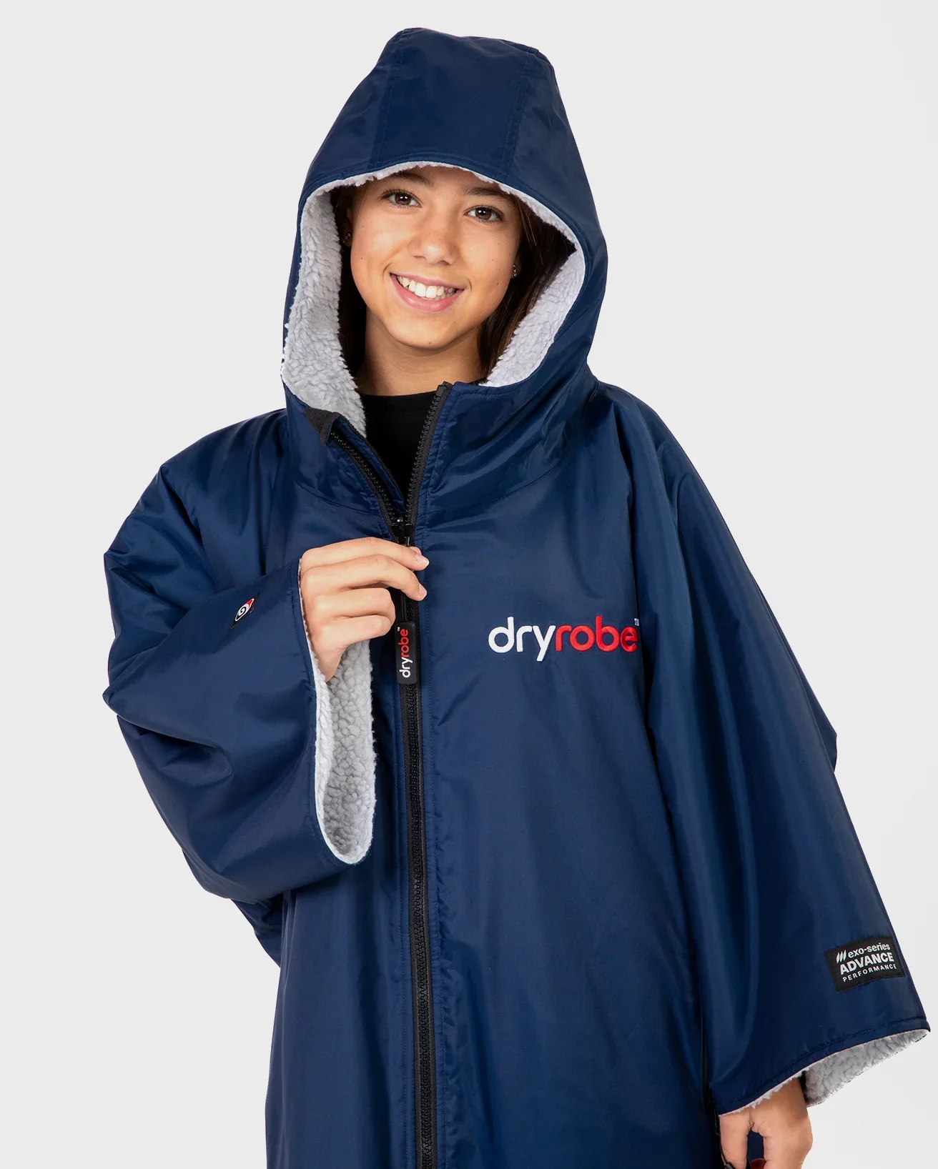 Dryrobe Advance Kids Short Sleeve Navy Grey - Image 2