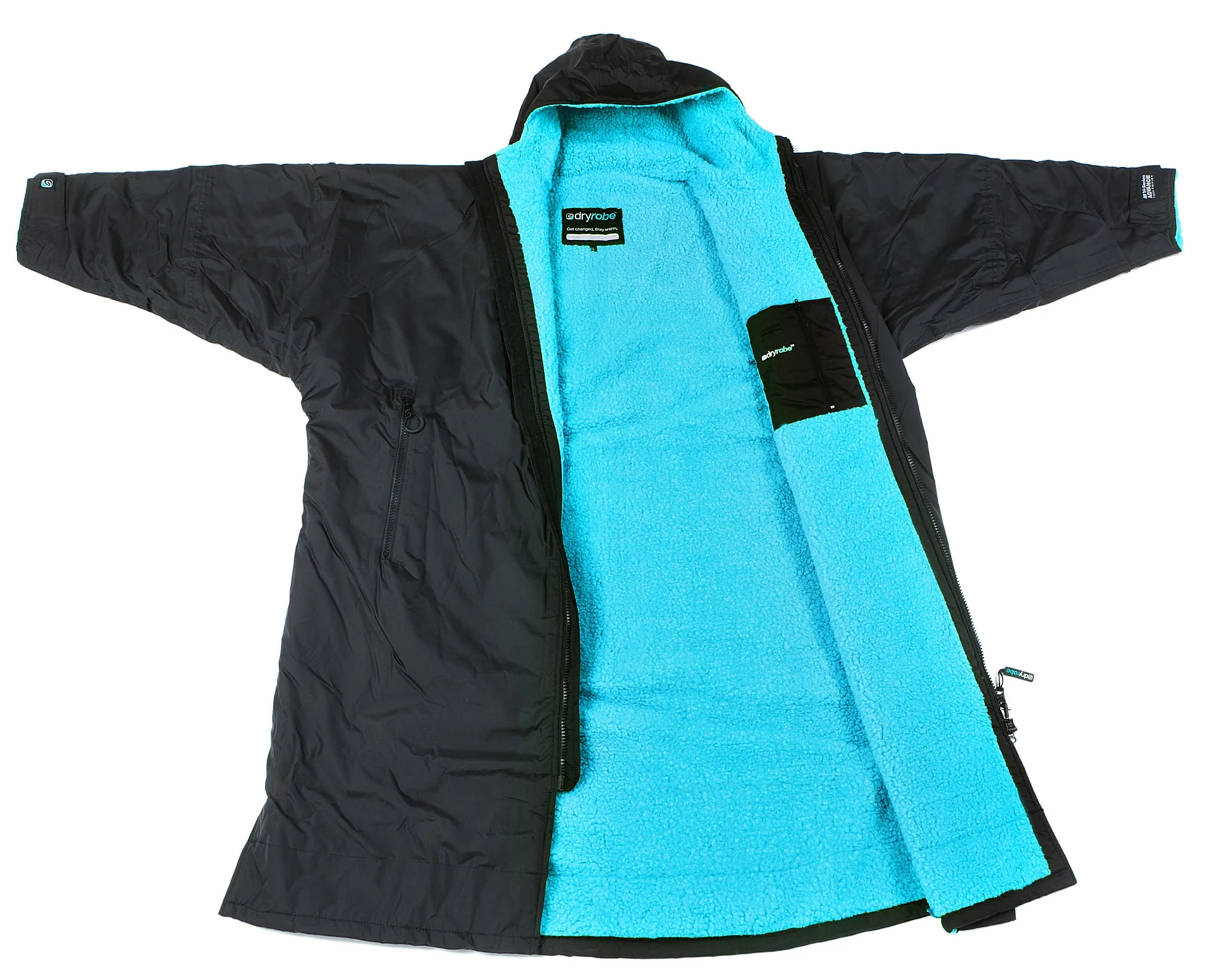 Dryrobe Advance Long Sleeve BLACK BLUE - RECYCLED - Image 4
