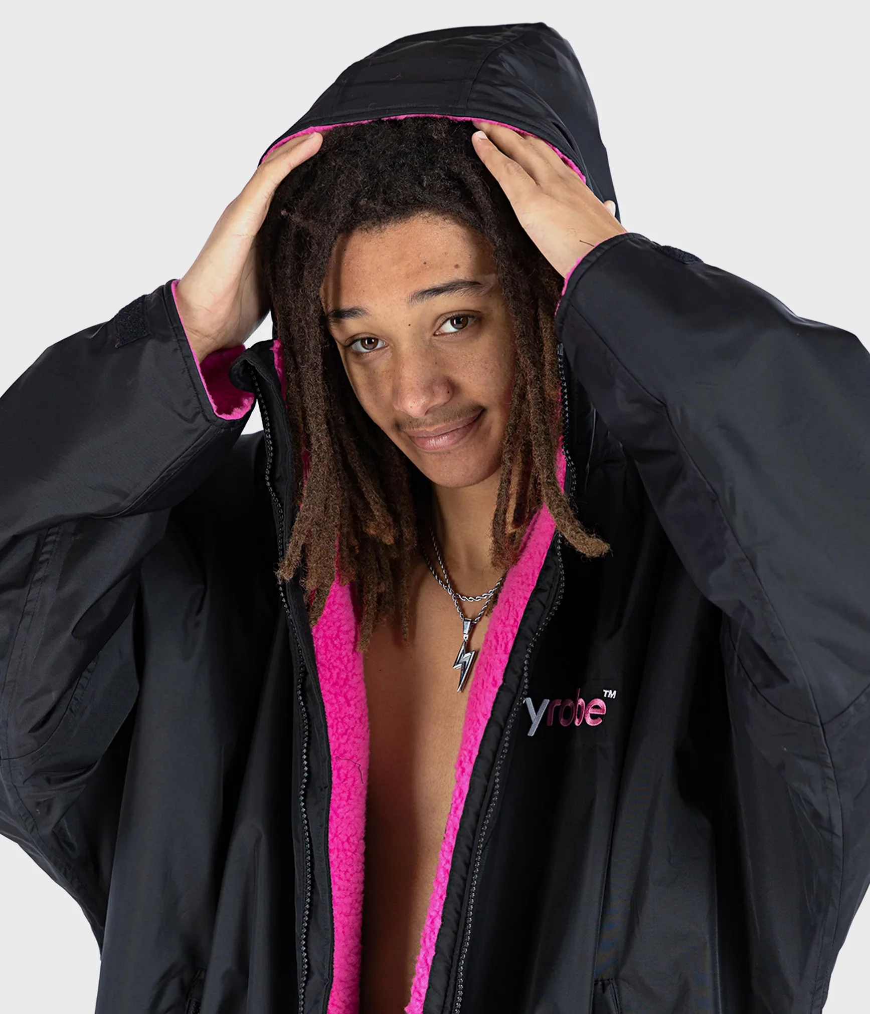 Dryrobe Advance Long Sleeve BLACK PINK - RECYCLED - Image 5