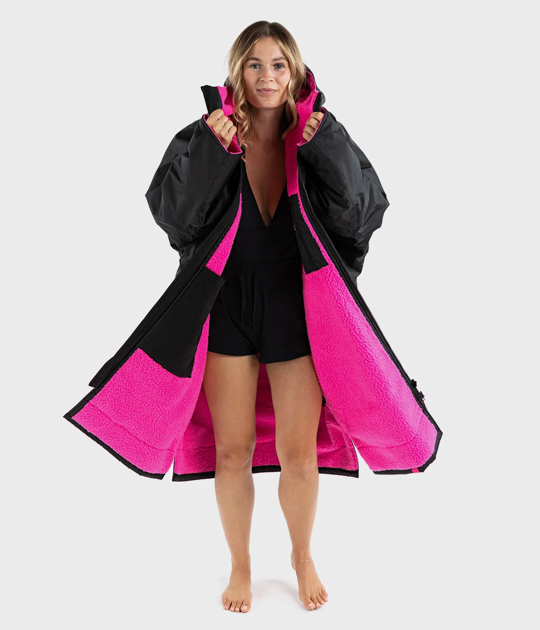 Dryrobe Advance Long Sleeve BLACK PINK - RECYCLED - Image 6