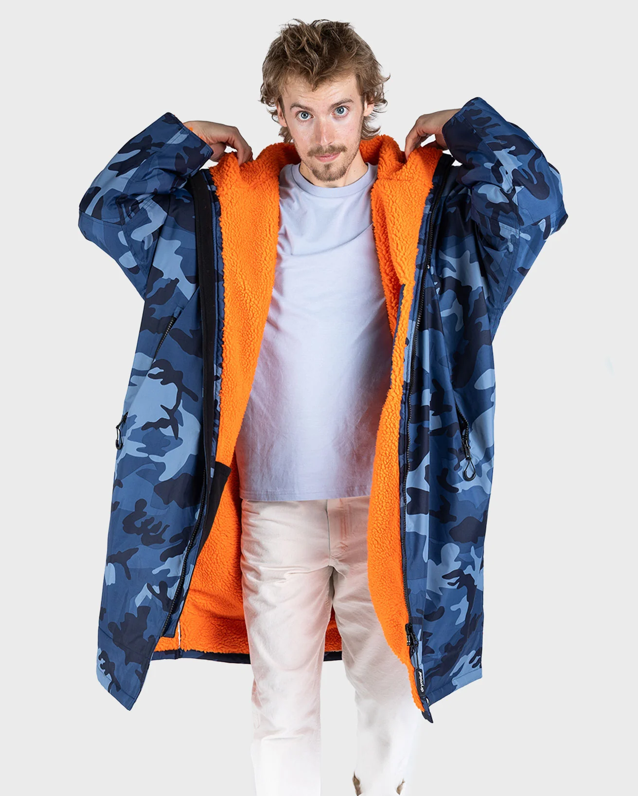 Dryrobe Advance Long Sleeve Blue Camo Orange - Image 2