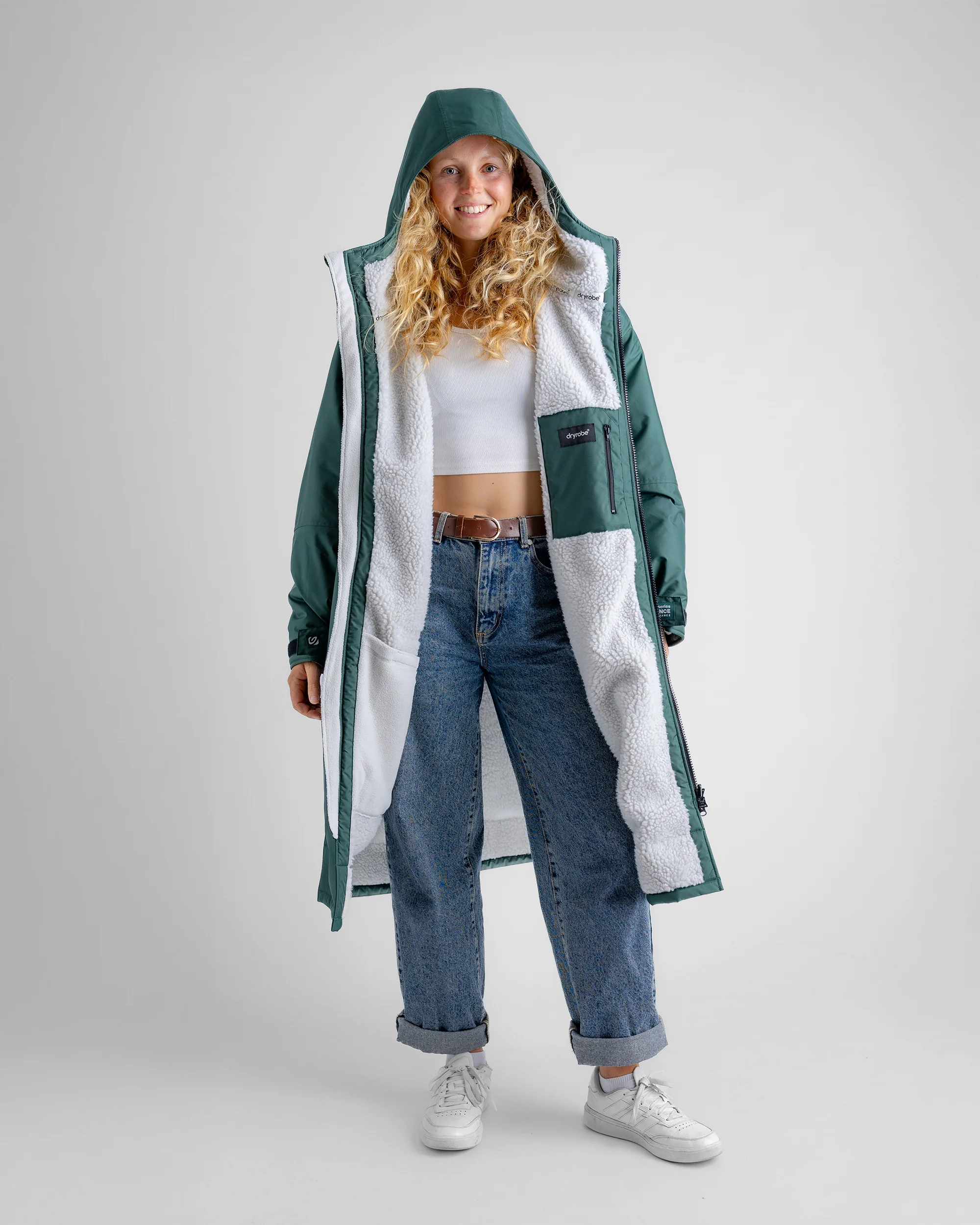 Dryrobe Advance Long Sleeve Dark Green Grey Advance Changing Robe - Image 5