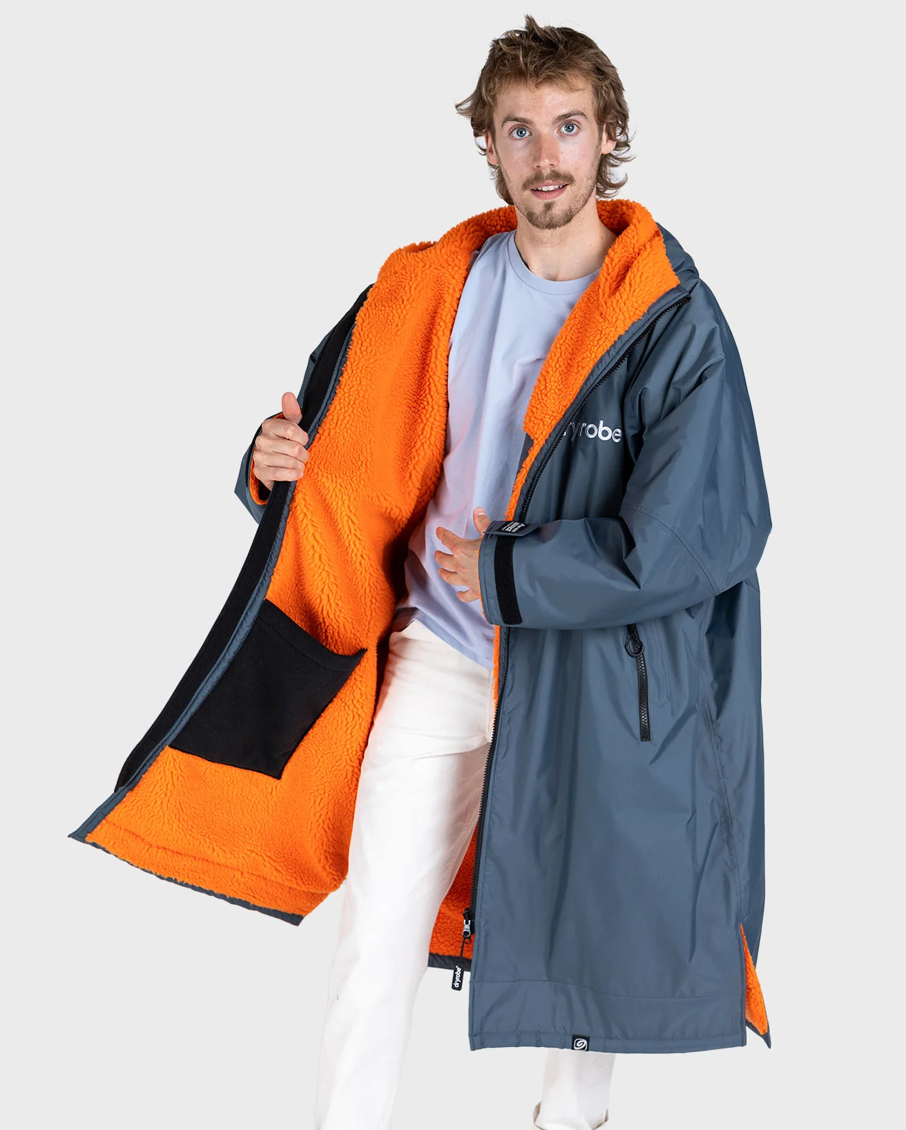 Dryrobe Advance Long Sleeve Dark Grey /  Orange - Image 3