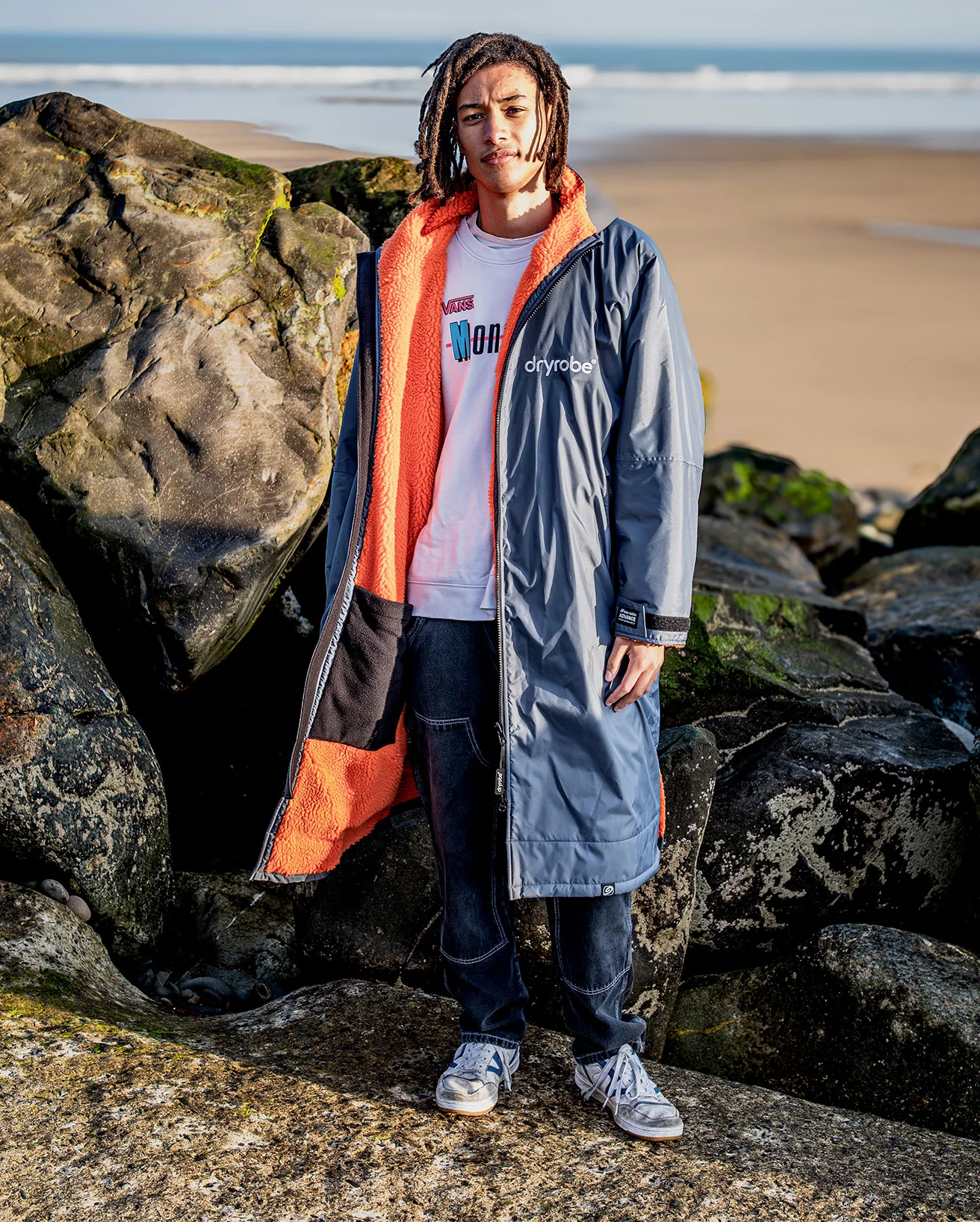 Dryrobe Advance Long Sleeve Dark Grey /  Orange - Image 4