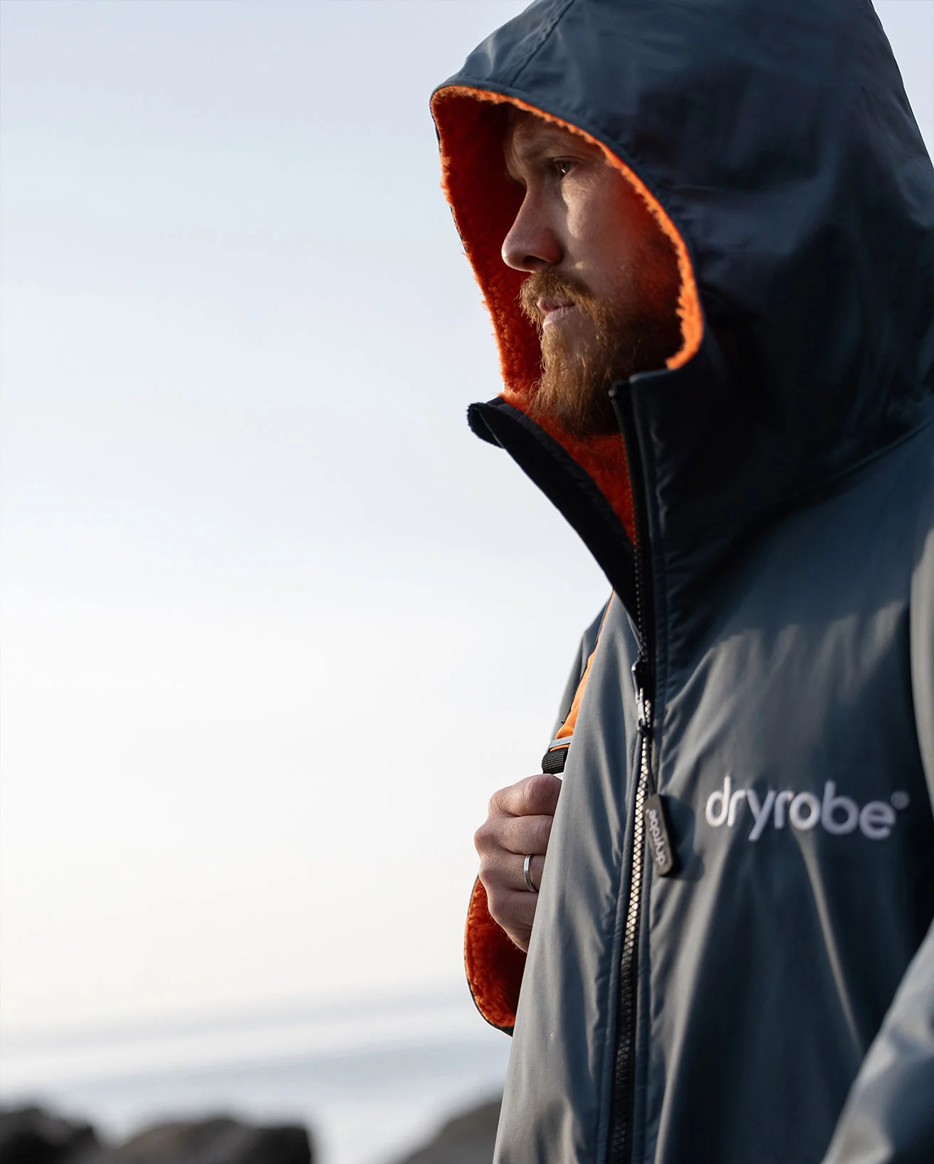 Dryrobe Advance Long Sleeve Dark Grey /  Orange - Image 7