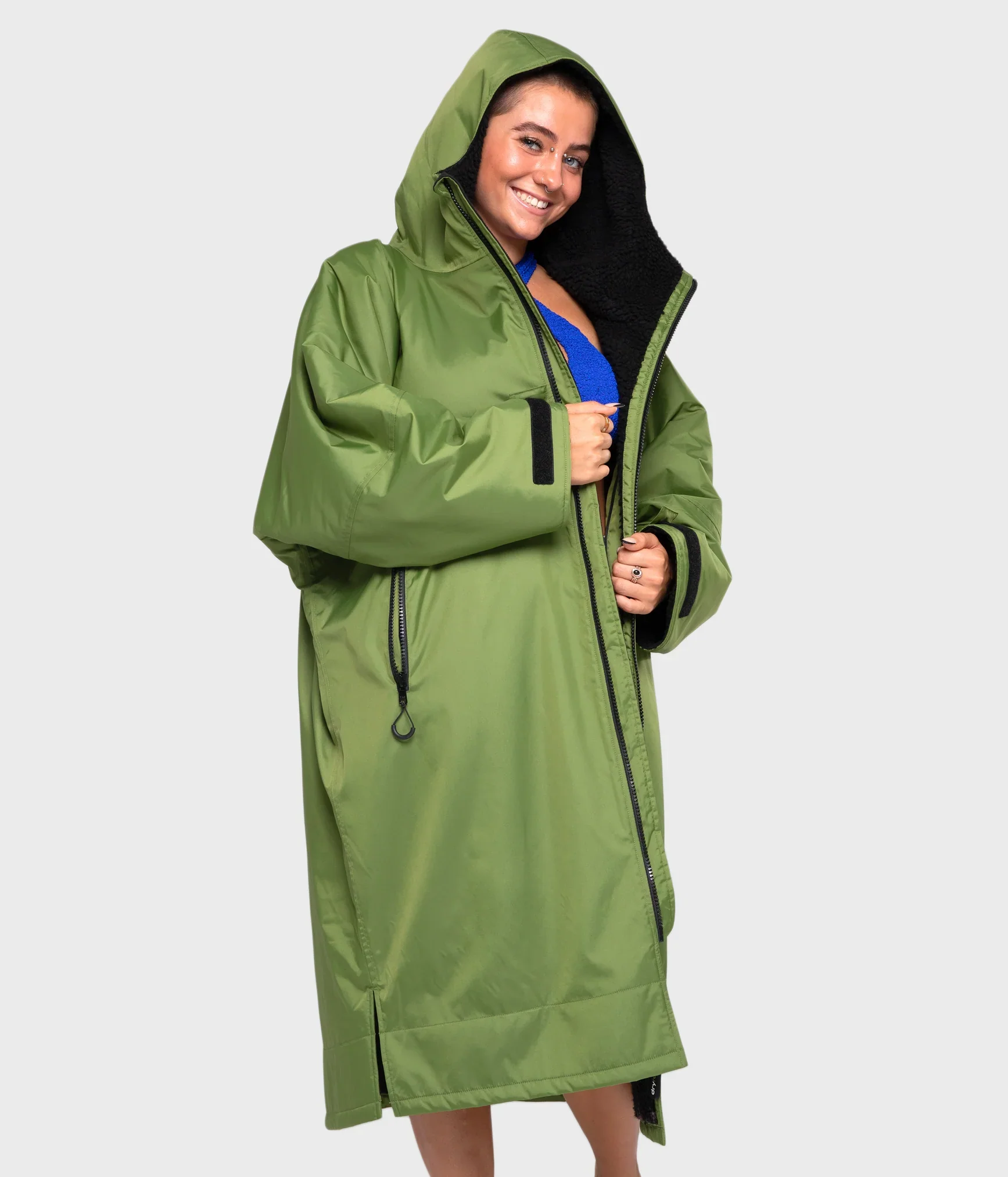 Dryrobe Advance Long Sleeve FOREST GREEN BLACK - RECYCLED - Image 4
