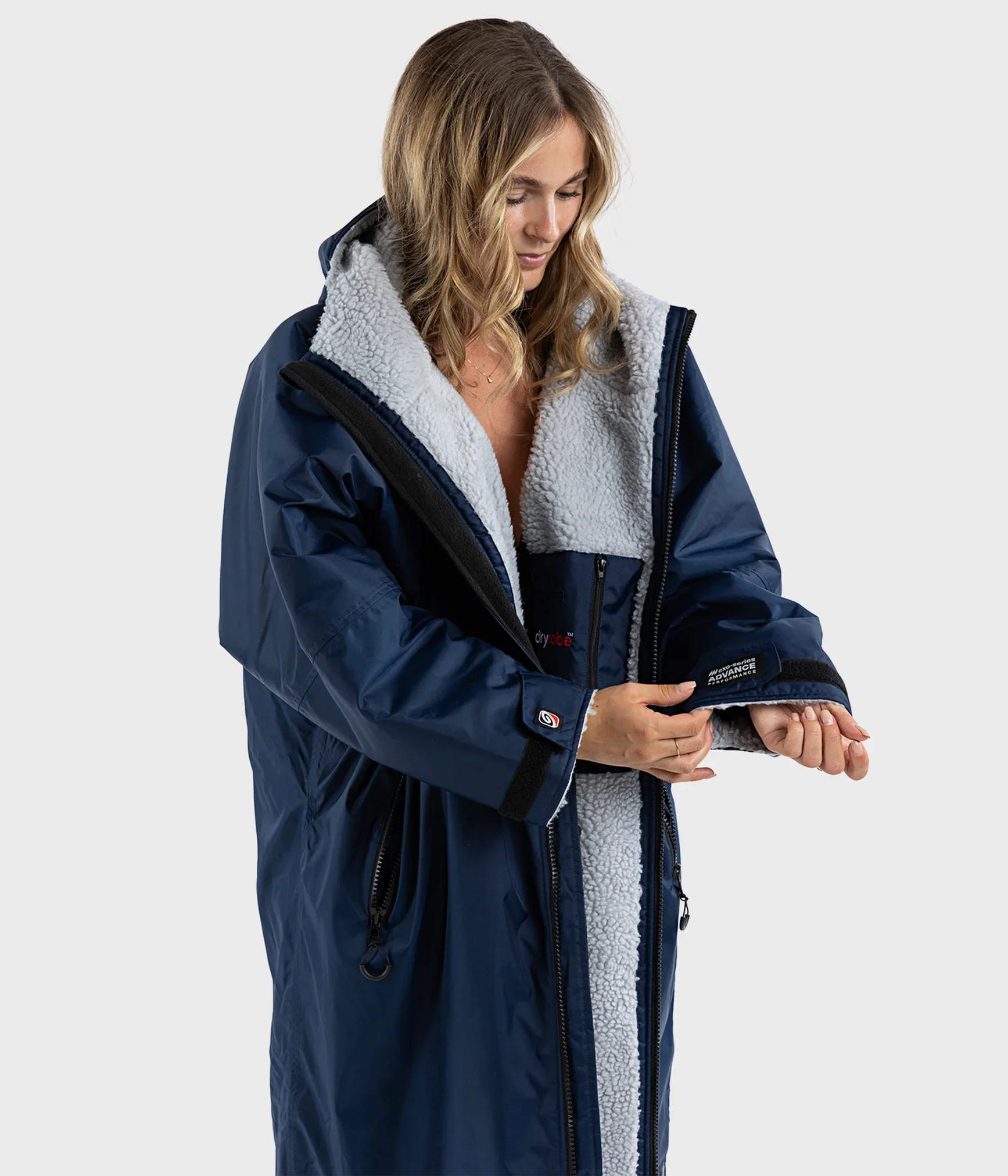 Dryrobe Advance Long Sleeve Navy Blue Grey - RECYCLED - Image 2