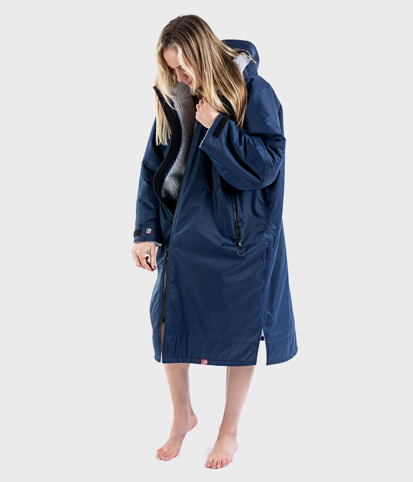 Dryrobe Advance Long Sleeve Navy Blue Grey - RECYCLED - Image 3