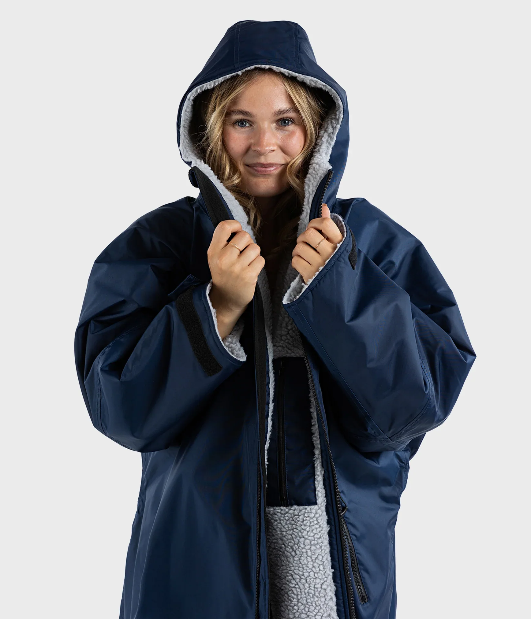 Dryrobe Advance Long Sleeve Navy Blue Grey - RECYCLED - Image 4