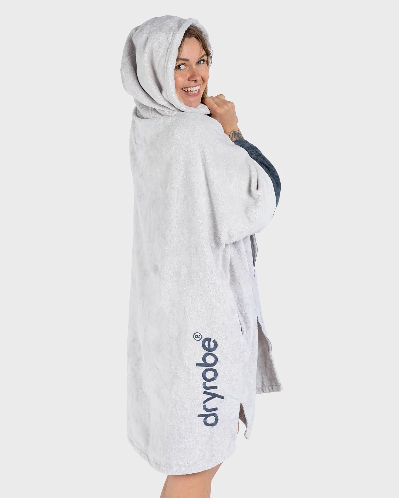 Dryrobe Full-Zip Organic Towel Robe - Nimbus Cloud - Image 2