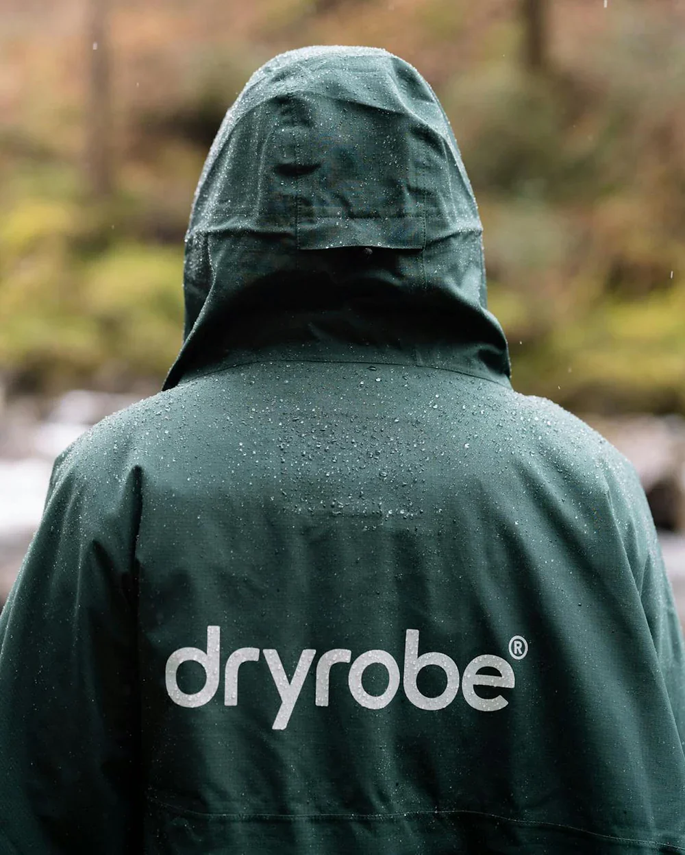 Dryrobe One Size Rainproof Poncho - Dark Green - Image 4
