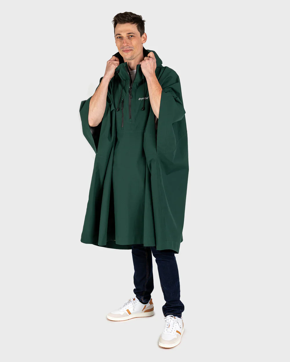 Dryrobe One Size Rainproof Poncho - Dark Green - Image 5