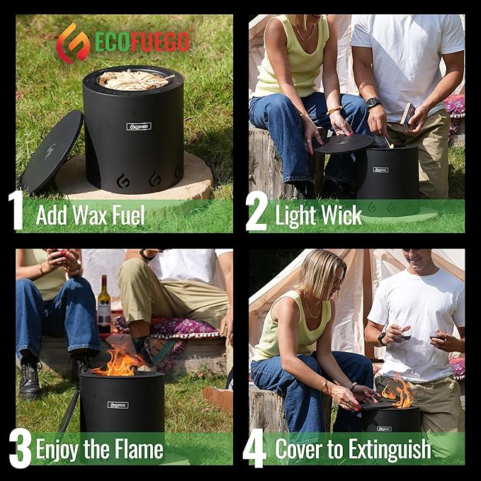 EcoFuego El Campo Fire Pit - Stainless Steel - Image 5