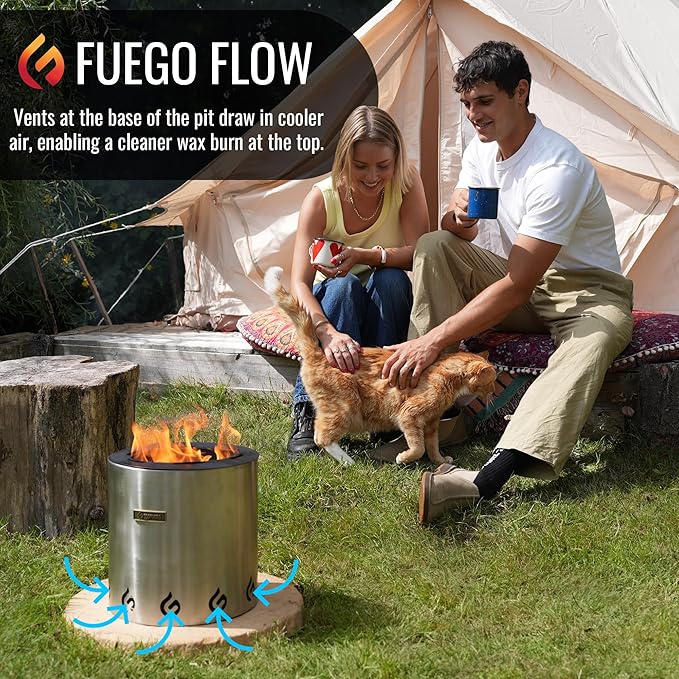 EcoFuego El Campo Fire Pit - Stainless Steel - Image 8