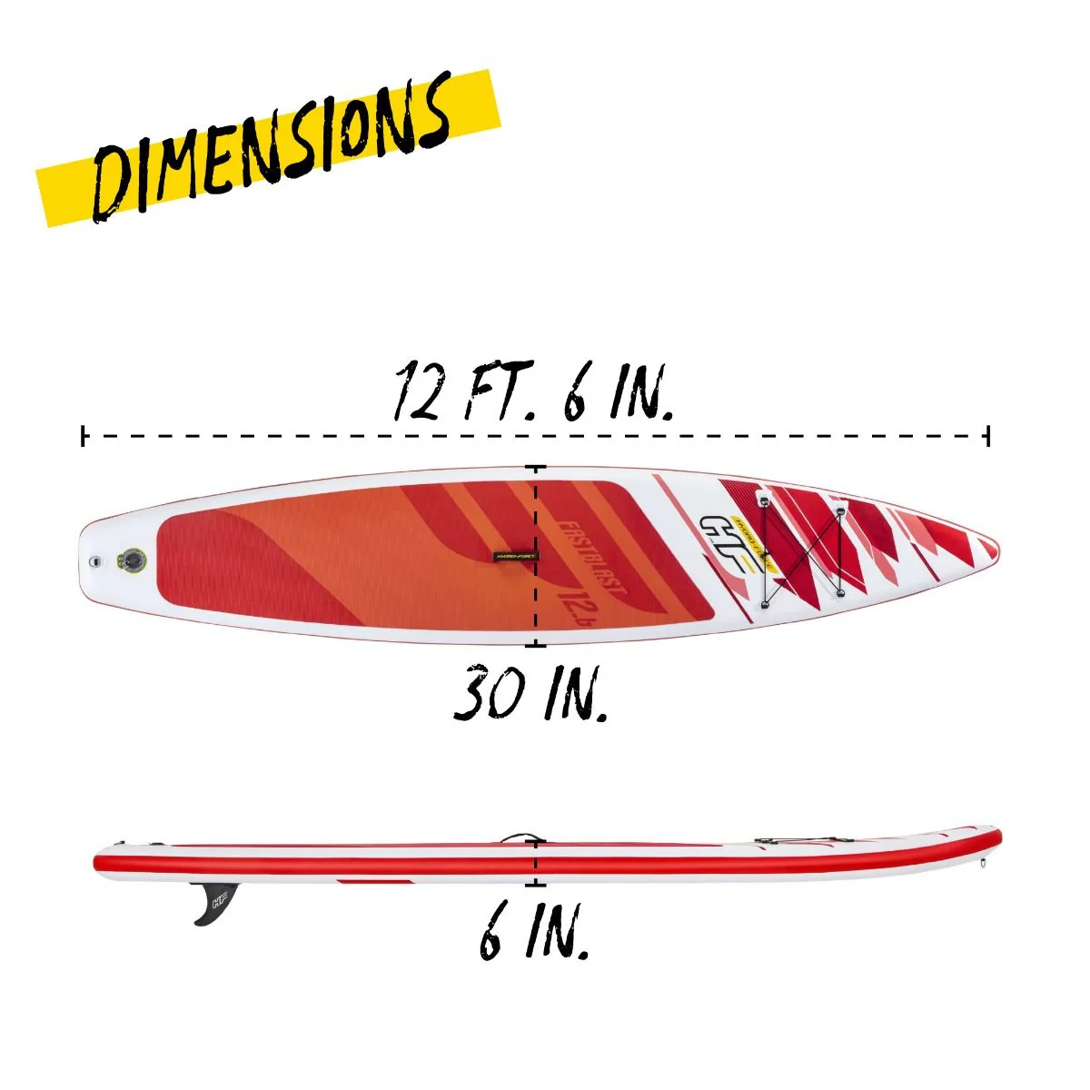 HydroFrorceFastblast Tech - 12’6ft SUP Inflatable Stand Up Paddle Board - Image 6