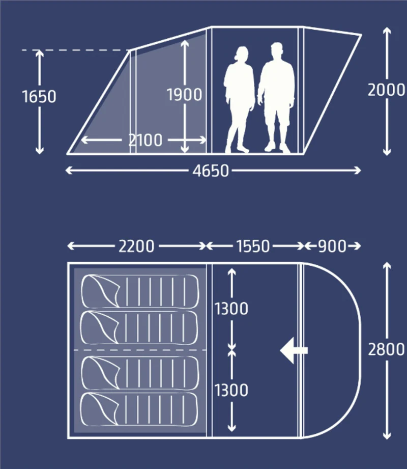 Kampa Brean 4 Air Tent With Free Carpet - Image 2