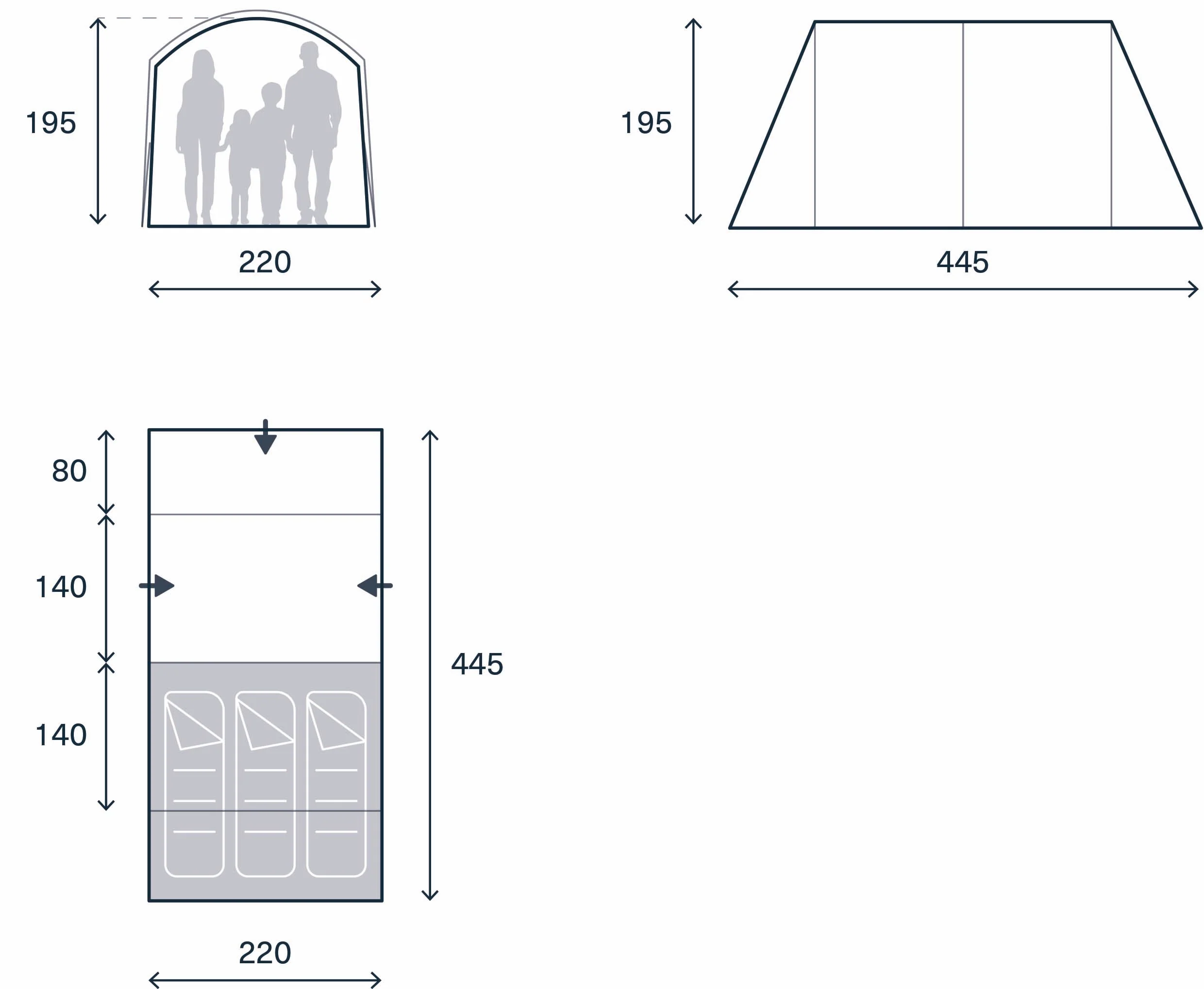 Kampa Sandwood 3 Tent ( Poled) - Image 10