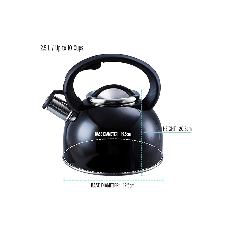 Liberty 2.5L Whistling Kettle - Black - Image 4