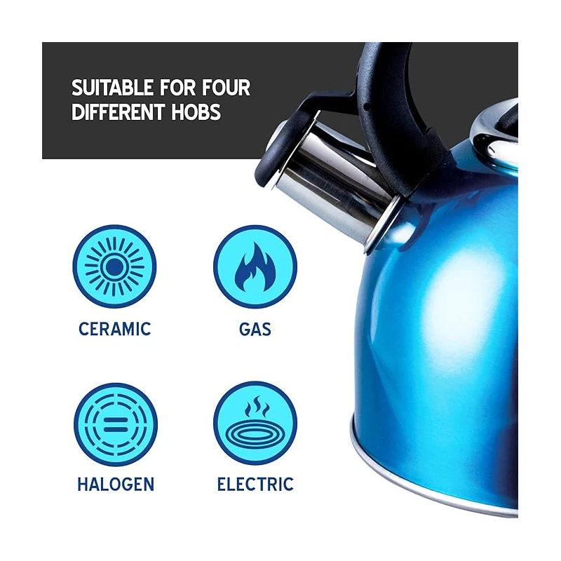 Liberty 2.5L Whistling Kettle - Blue - Image 2