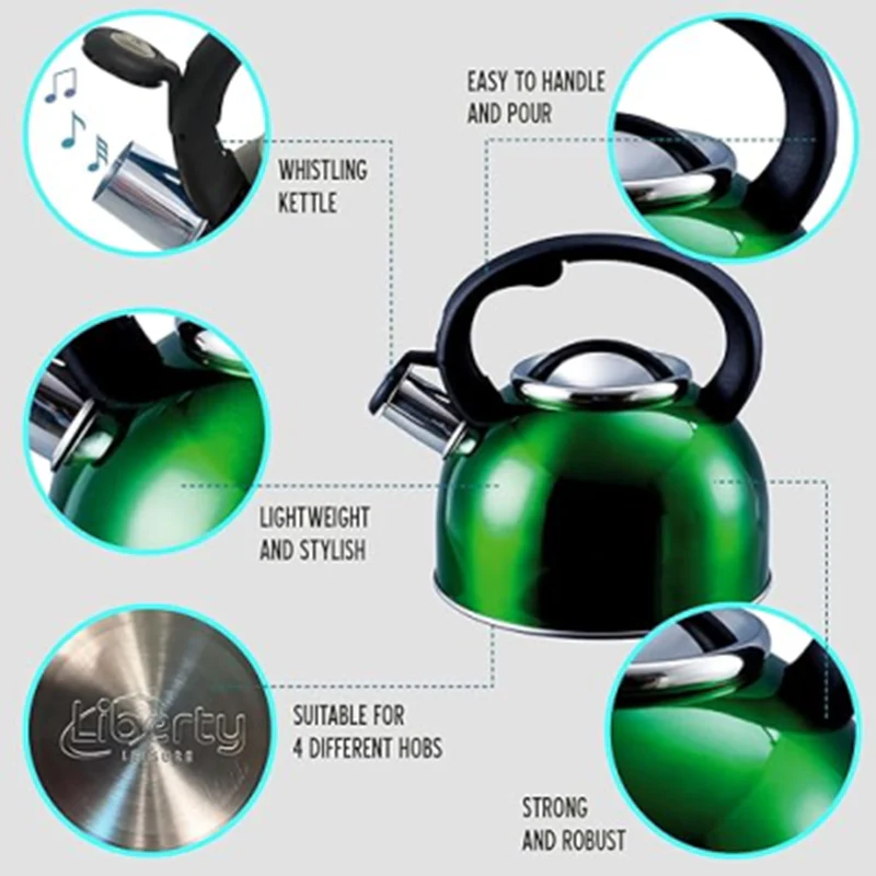 Liberty 2.5L Whistling Kettle - Green - Image 4