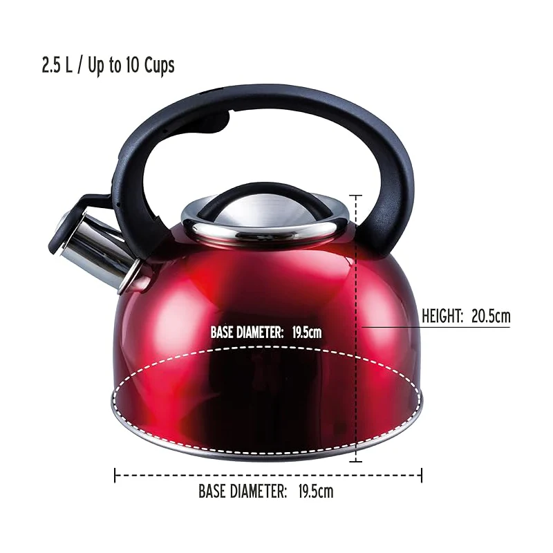 Liberty 2.5L Whistling Kettle - Red - Image 5