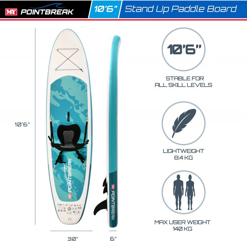 M.Y 10ft 6in Paddle Board Package with Kayak Seat - Image 2
