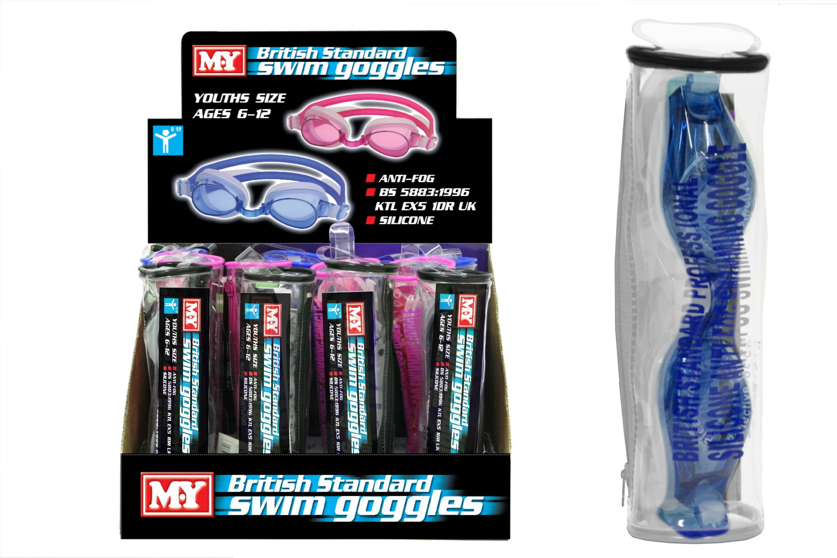 M.Y" 6-12 Years Anti-Fog British Standard Swimming Goggles