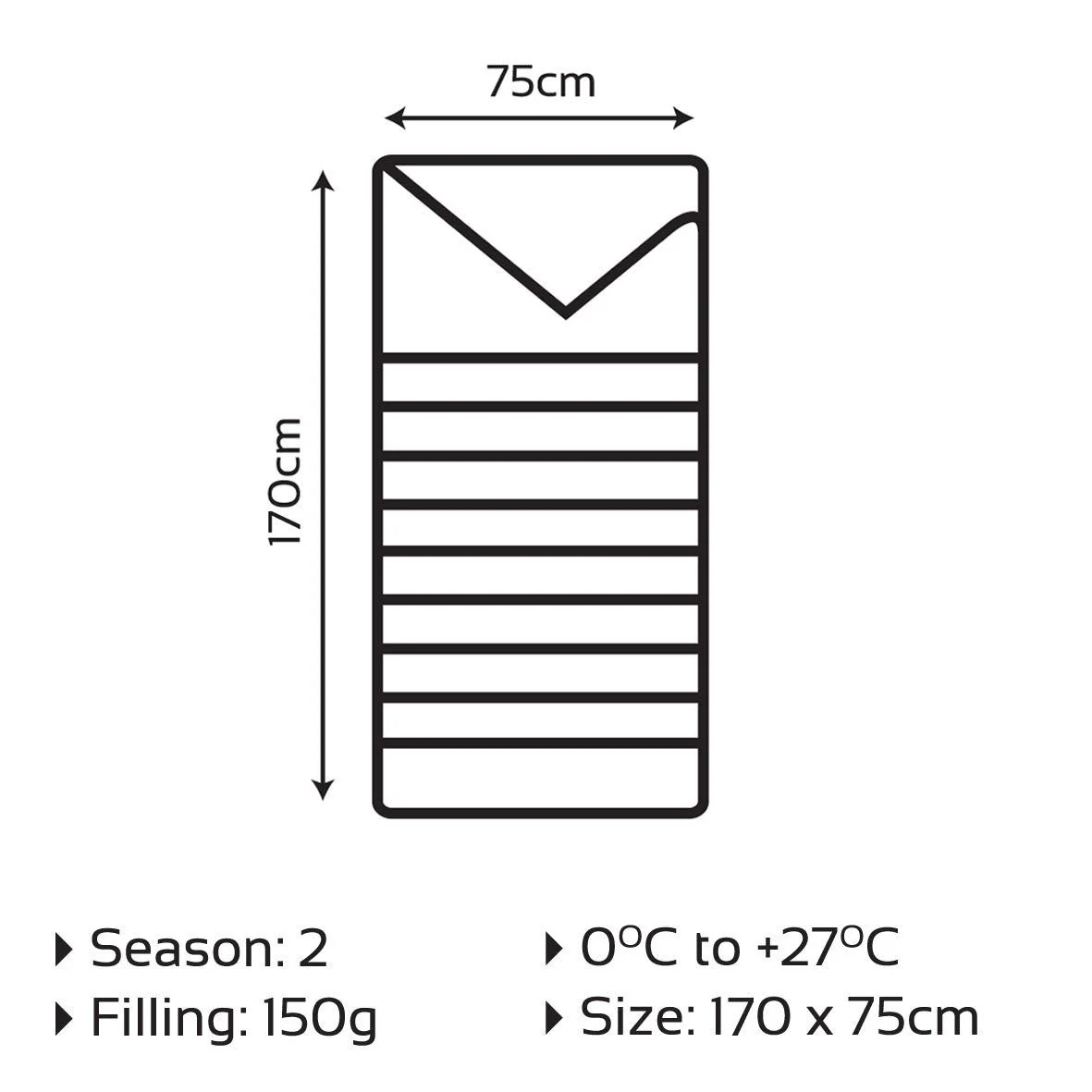 Milestone Envelope Sleeping Bag - Single - 2 Seasons - Image 3