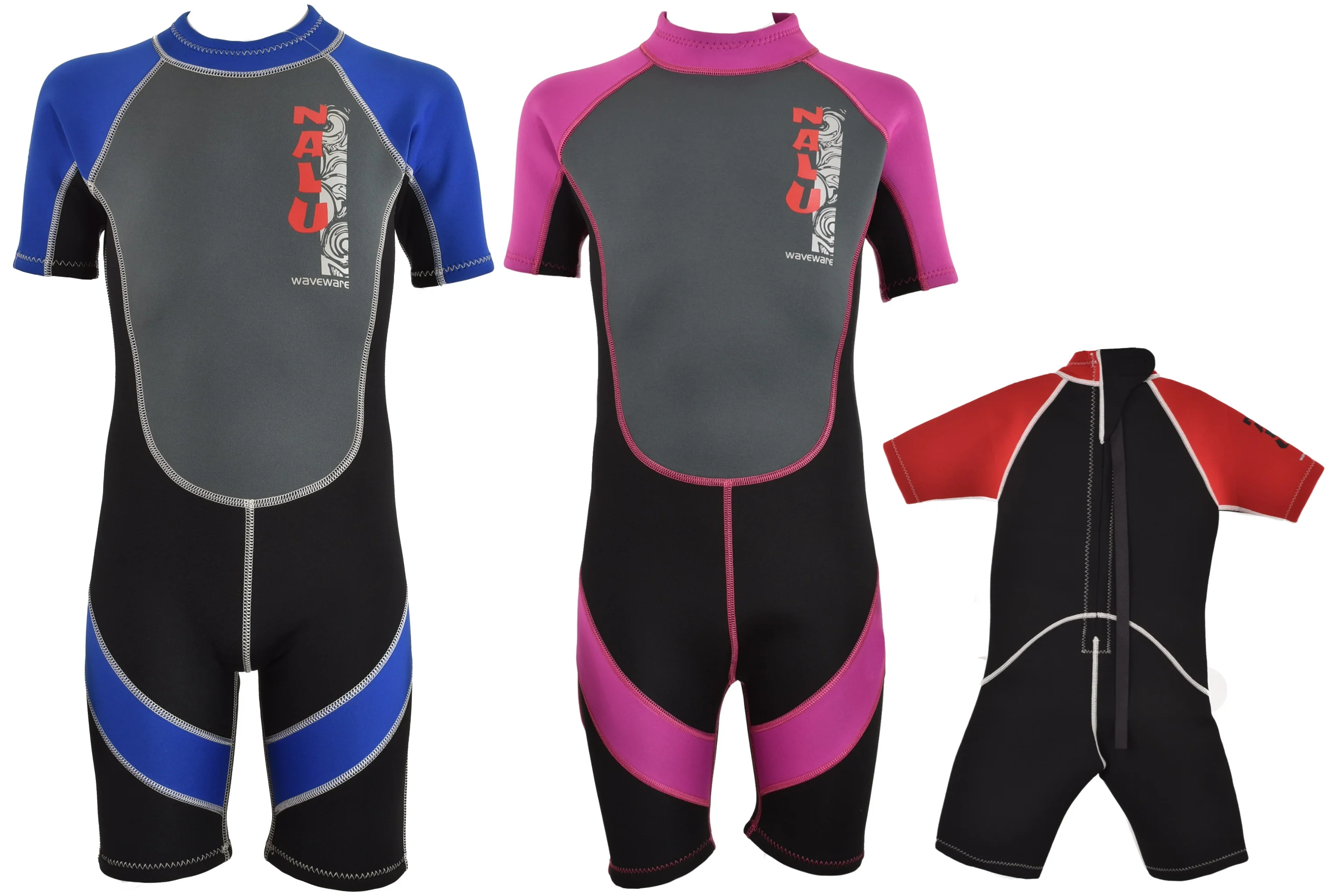 Nalu Childrens Shorty wetsuits Red - Image 2