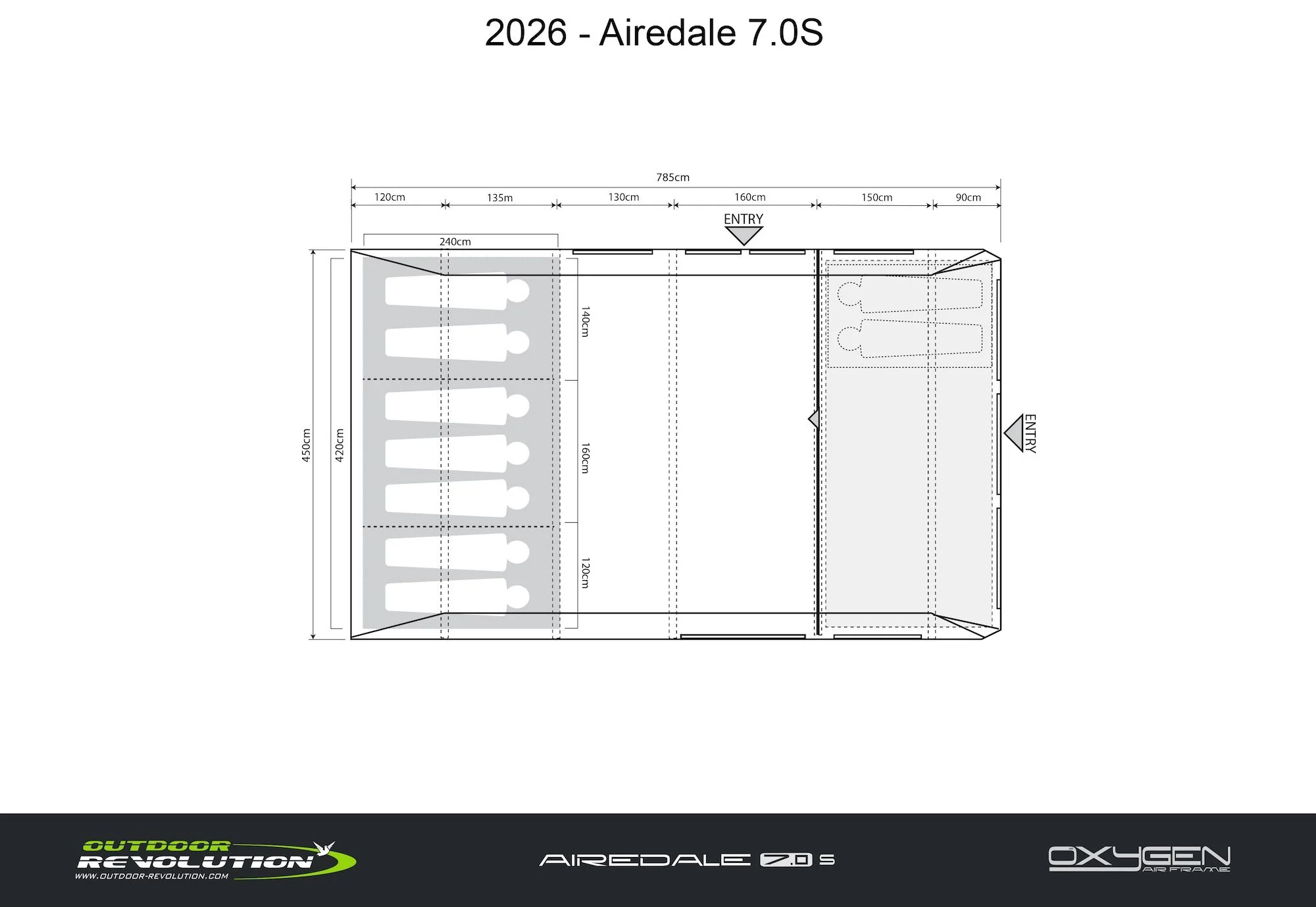 Outdoor Revolution Airedale 7.0S Air Tent - With Footprint - Image 3