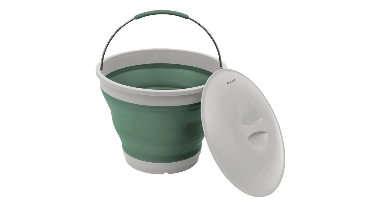 Outwell Collaps Round Bucket with Lid -  Shadow Green