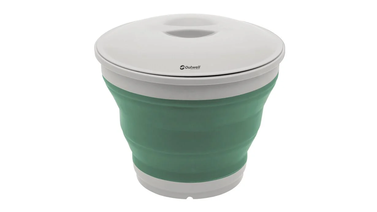 Outwell Collaps Round Bucket with Lid -  Shadow Green - Image 2