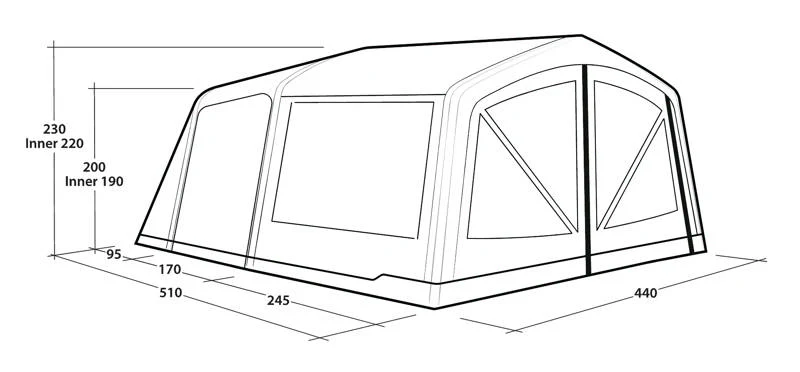 Outwell Maryland 5 Air Tent 205 - Image 3