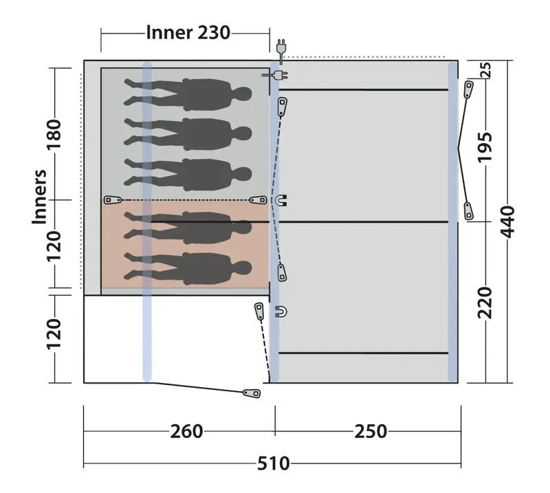 Outwell Maryland 5 Air Tent 205 - Image 4