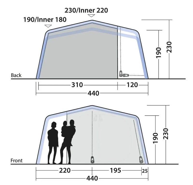 Outwell Maryland 5 Air Tent 205 - Image 5