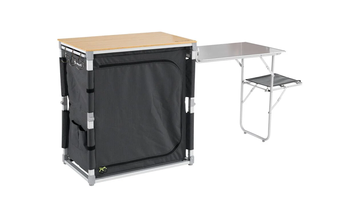 Outwell Padres Kitchen Table With Bamboo Table Top & Side Unit - Image 2