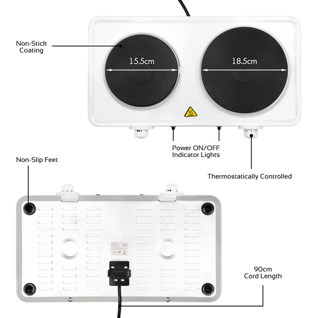 Quest Double Hot Plate - 2500 Watt - Image 3