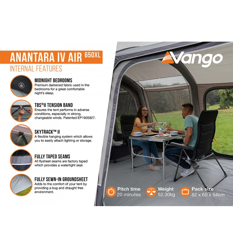 Vango Anantara IV Air 650XL Tent With FREE CARPET, FOOTPRINT AND Small STUDIO - Image 6