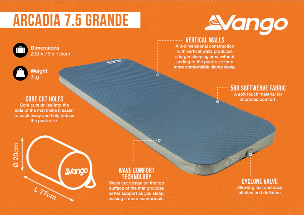 Vango Arcadia 7.5 Grande Self Inflating Mat - Image 2