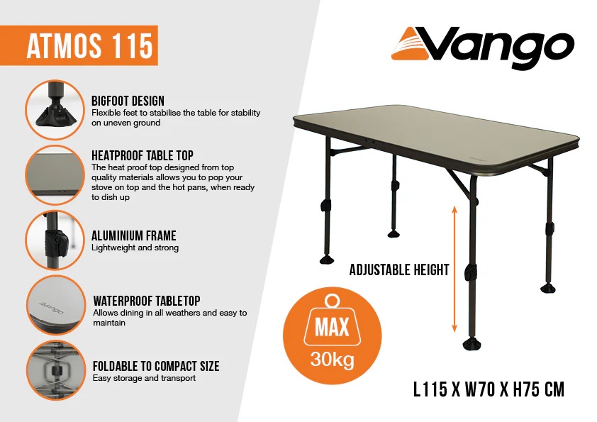 Vango Atmos 115 Folding Camp Table - Image 2