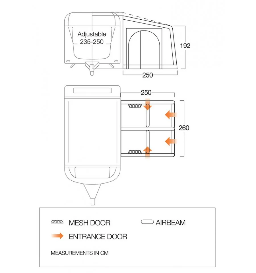 Vango Balletto 260 Air Awning Elements Shield - Image 2
